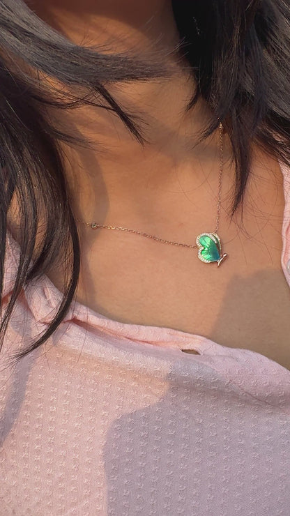 Rose Gold Plated Forest Wings Necklace