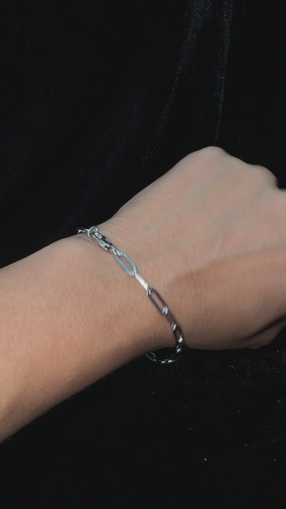 Silver Minimal Link Bracelet