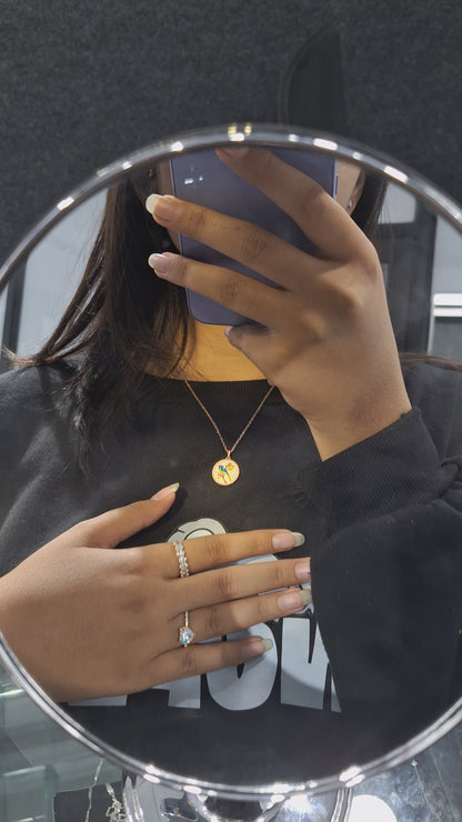 Rose Gold Plated Bird Coin Pendant