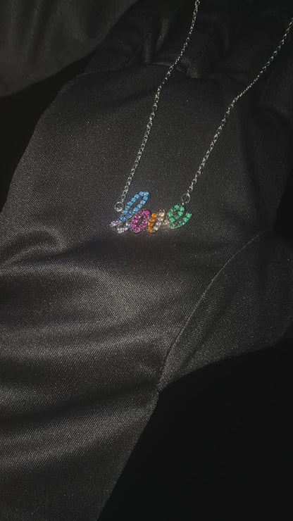 Silver Scrabble Love Pendant