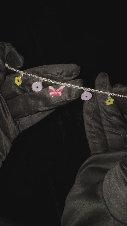 Silver Butteffly Garden Baby Bracelet