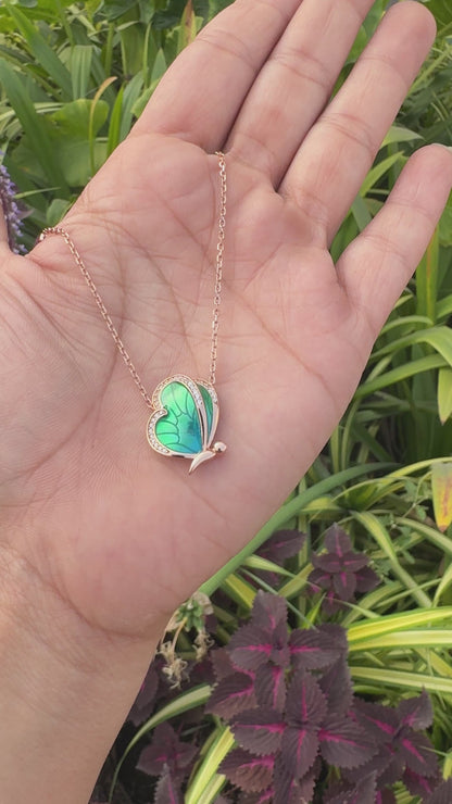 Rose Gold Plated Forest Wings Necklace