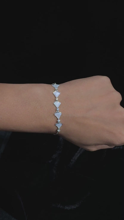 Silver Fan Charm Bracelet