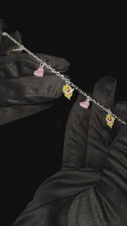 Silver  Shark & Heart Baby Bracelet