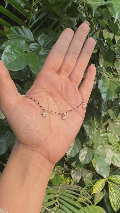 Rose Gold Plated Silver  Sunflower Spark Mangalsutra
