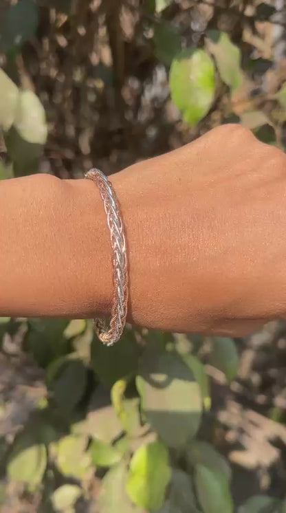 Silver Twisted Rose Gold-Silver Bracelet