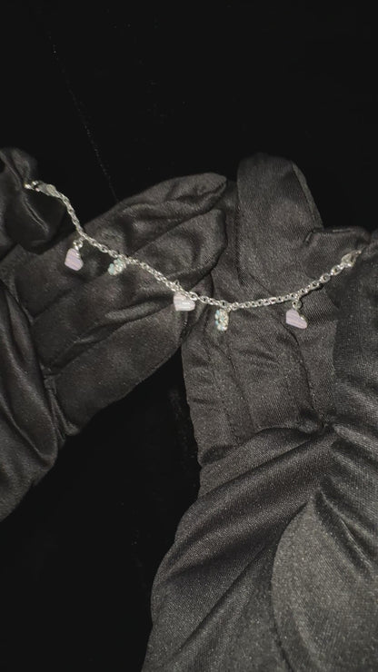 Silver Dainty Heart & Flower Baby Bracelet