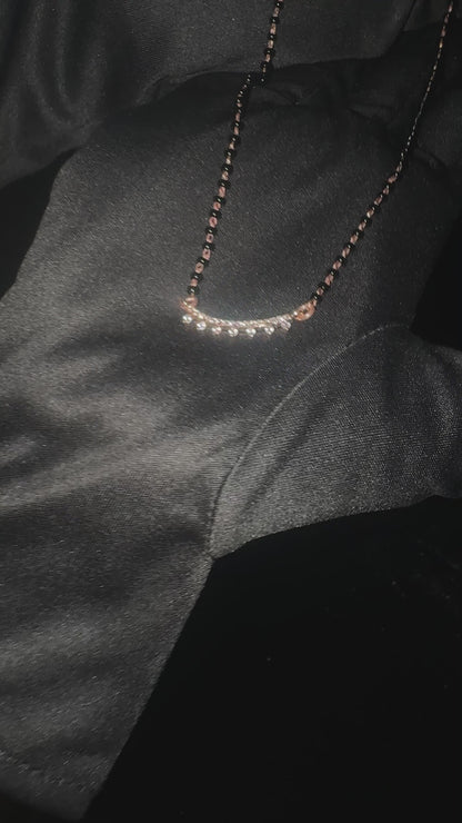 RoseGold Plated Silver Crown Mangalsutra