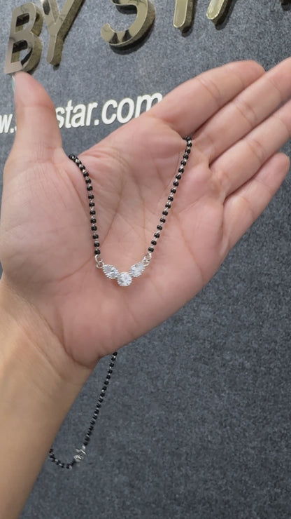 Silver Triple Diamond Mangalsutra