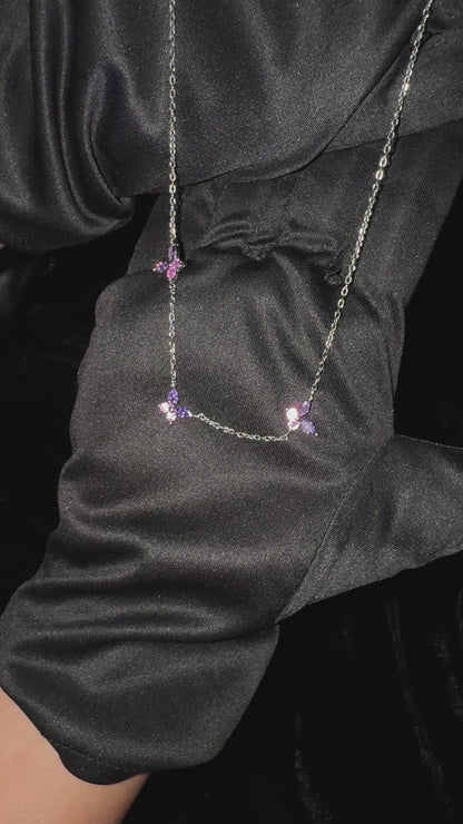 Silver Lilac Wings Necklace
