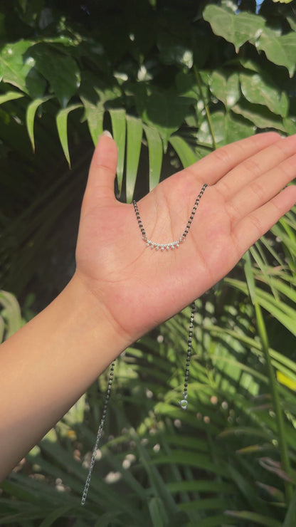 Silver Crown Pendant Mangalsutra