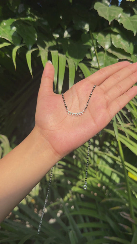 Silver Crown Pendant Mangalsutra