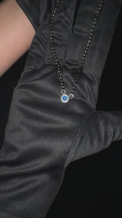 Silver Blue Stone Mangalsutra