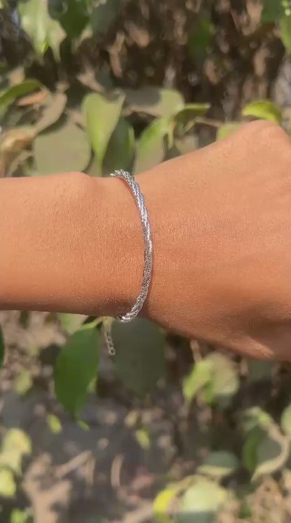 Silver Twisted Bracelet