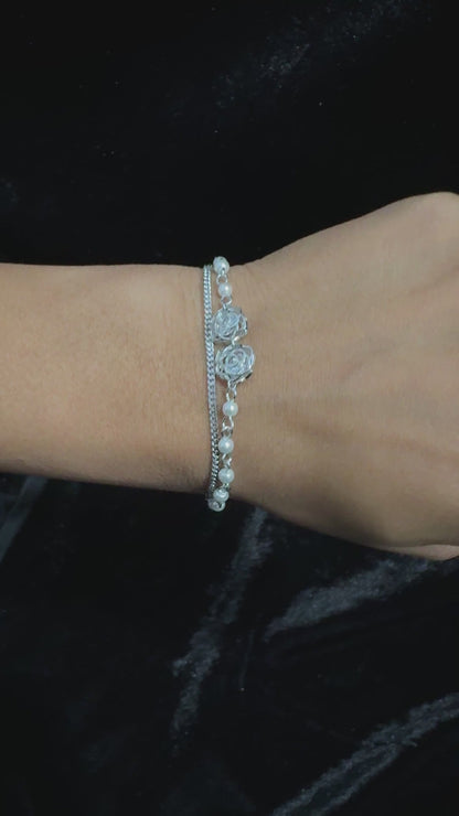 Silver Rose Bracelet