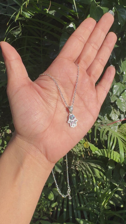 Silver Mystic Hamsa Pendant