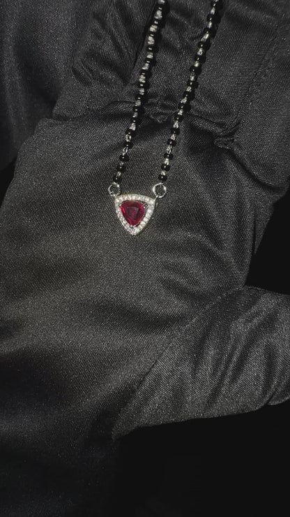 Silver Elegant Red Triangle Mangalsutra