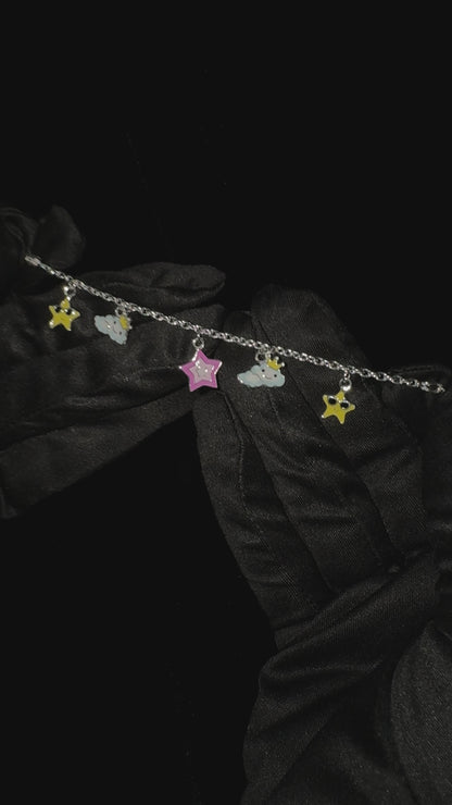 Silver Stars & Clouds Baby Bracelet