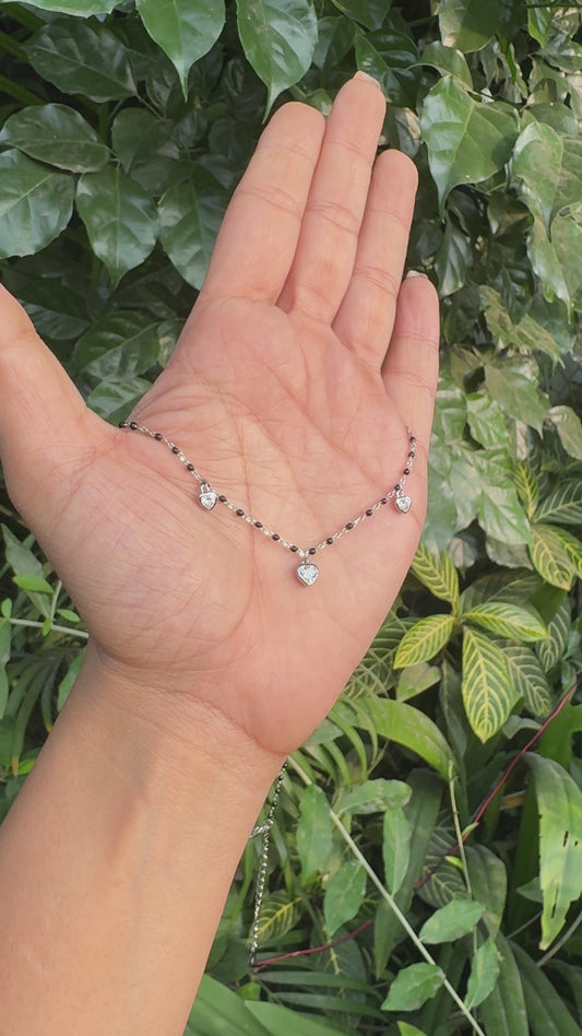 Silver Heart Glow Mangalsutra