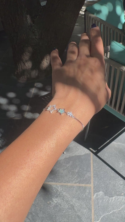 Silver Star Cluster Bracelet