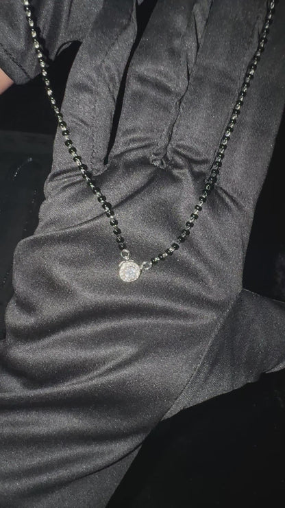 Silver White Stone Mangalsutra