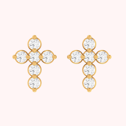 Lab Grown Diamond Cross Ear Piercing